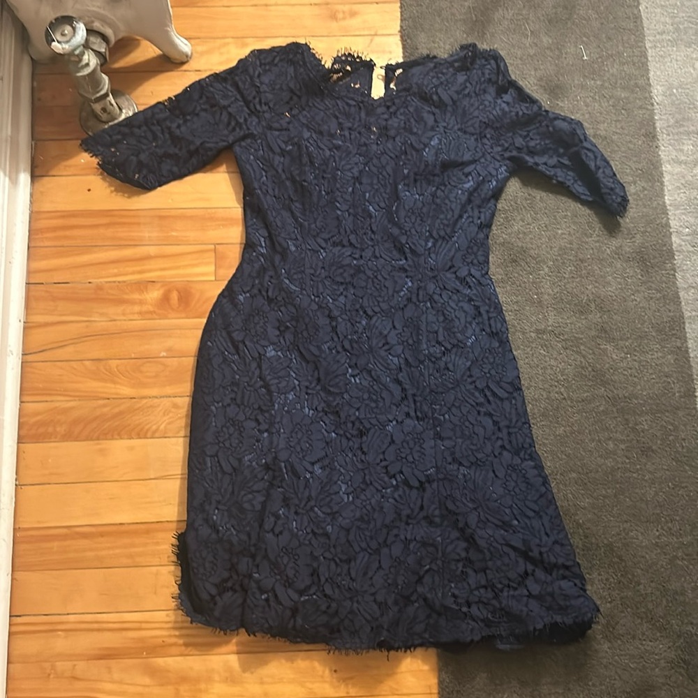 Eliza J blue lace dress 6